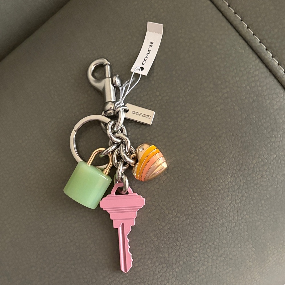 Coach Pastel Silver Keychain with Multi Colored Charms. PRICE IS FIRM !!!